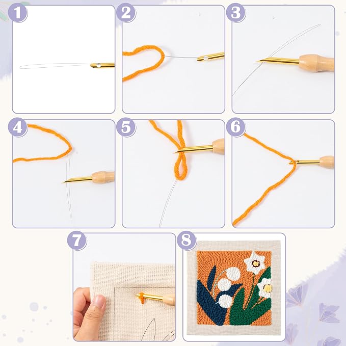 WATINC Punch Needle Kit with Frame - Image 3