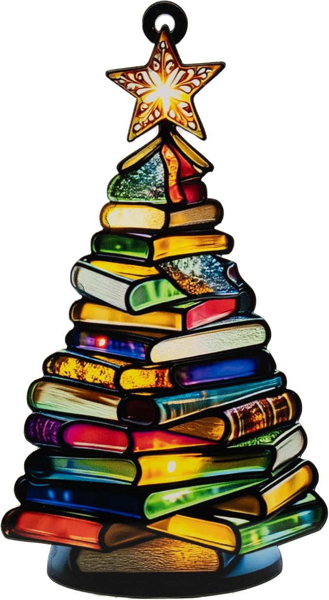 Sensemory Book Christmas Ornament 2025 Faux Stained Glass, Tree Decor Ornaments by Sensemory