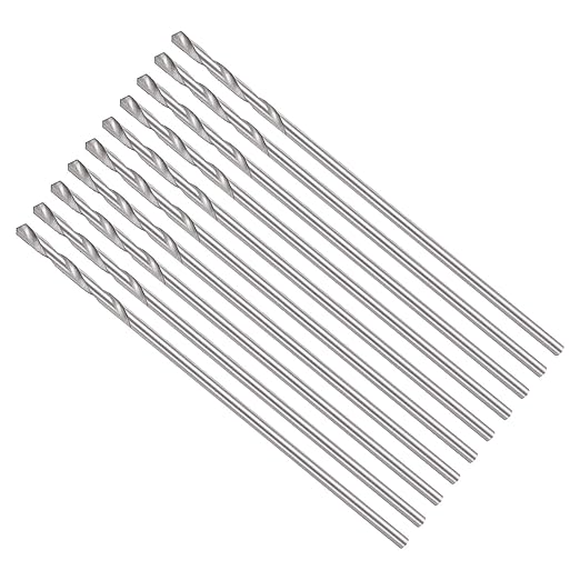 Drill Bit, 0.7mm Cutting Diameter, 4241 HSS 118° Cutting Angle Uncoated Bright Versatile Jobber Bits - (Applications: for Drilling Plastic Wood Soft Metal), 10-Pieces