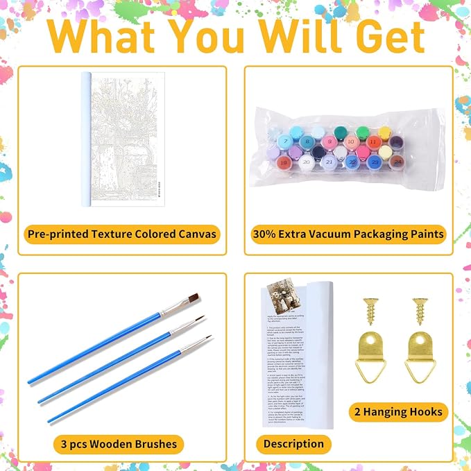 Flowers Paint by Numbers Kit for Adults, Daisy Paint by Numbers Kit for Adults - Image 4