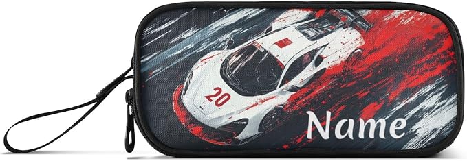 Custom Racing Car Truck Pencil Case Box Boys Girls Personalized Name Large - Image 8