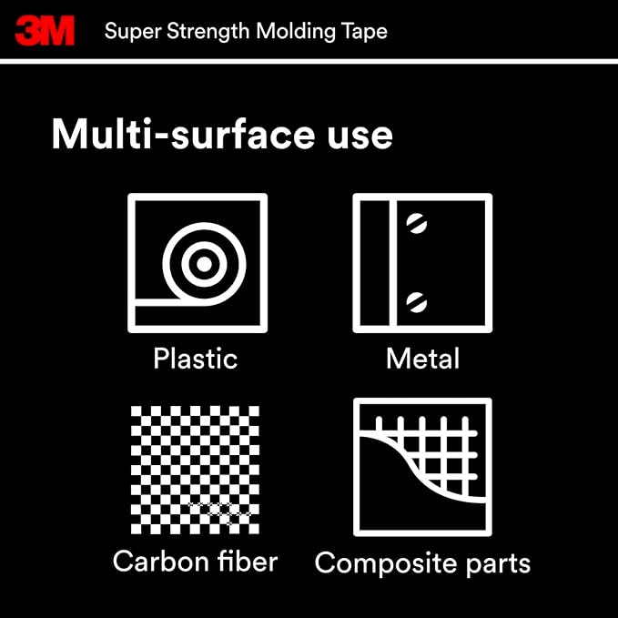 3M Super-Strength Molding Tape, 1/2 in x 15 ft, High Strength Double-Sided - Image 13