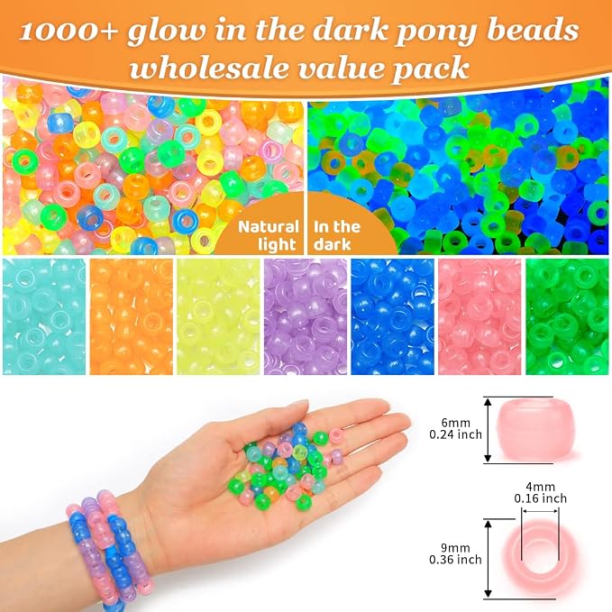 Pony Beads, Beads for Hair Braids, Plastic Bead for Crafts… - Image 2