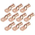 10pcs 4/0 AWG-5/16”(M8) Ring Terminals 0000 Gauge Copper Wire Lugs Battery Cable Ends Heavy Duty Battery Cable Terminal Connectors