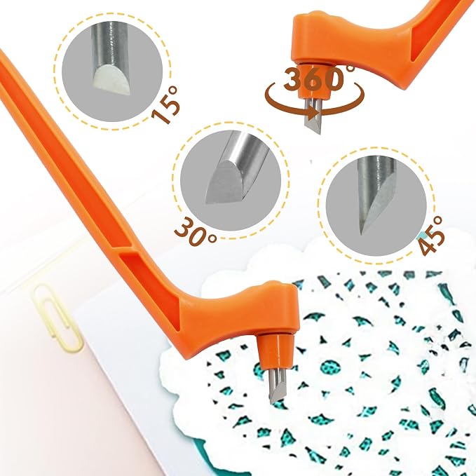 Orange Craft Cutting Tools Pen | 3 Different 360 Degree Rotating Blades - Image 4