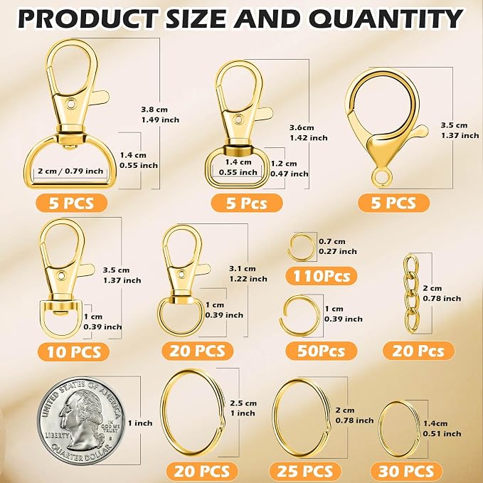 PAXCOO 300PCS Keychain Making Kit, Keychain Craft Supplies Including Key Chain - Image 2