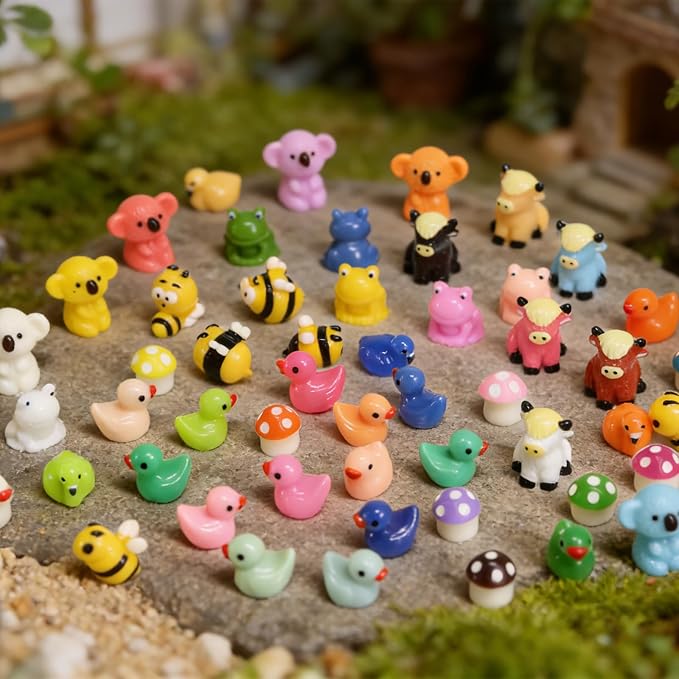 52PCS Mini Animal Figurines Miniature Animals Set Tiny Resin Animals - Image 3