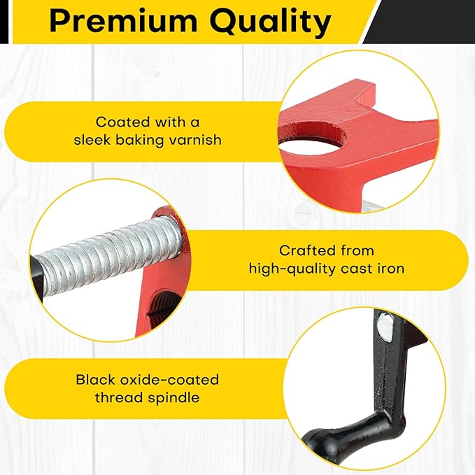 3/4" Wood Gluing Pipe Clamp Set | Professional Woodworking and Metalworking Clamps Tools with Unique Foot Design for Frame Assembly, Quick Release and Precision Gluing (8Pack，3/4")