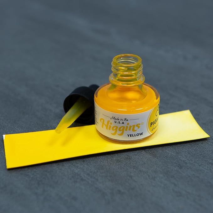 Higgins Yellow Pigmented Drawing Ink - Image 2