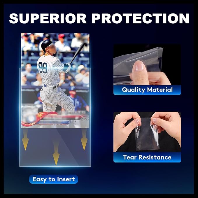 10000ct Clear Card Sleeves for Trading Cards, Soft Baseball Sports Card Sleeves - Image 3