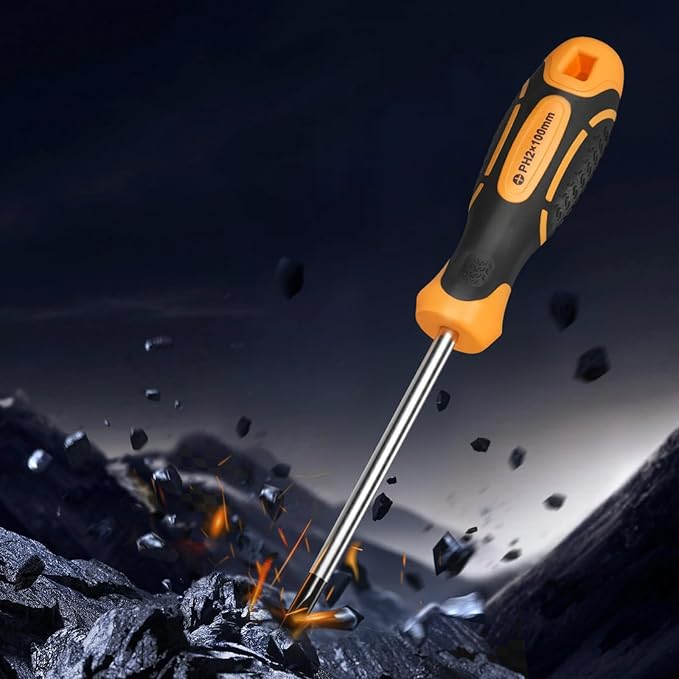VEVOR Screwdriver Set, 12-Piece Hand Tools Set with Magnetic Tips, Includes 5 Phillips and 5 Flat Head Bits, Z-Type Bit, Professional Repair Tool Kit for Sockets, Furniture, Home Appliances, Bicycles