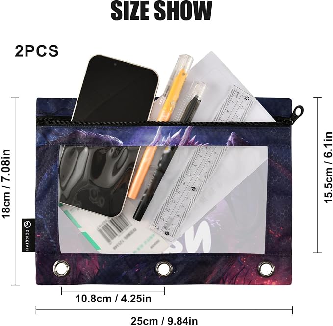 Custom Dragon Purple Pencil Pouch - Image 3
