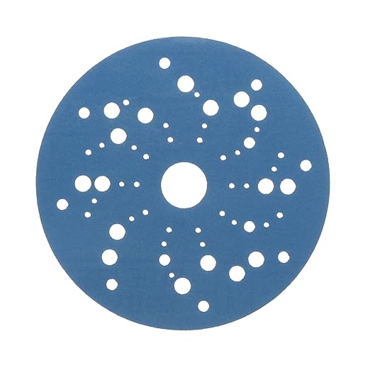 3M Hookit Blue Abrasive Ceramic Aluminum Oxide Hook & Loop Disc - 5 in Diameter Multi-Hole Vacuum Holes - 36166 [PRICE is per BOX]