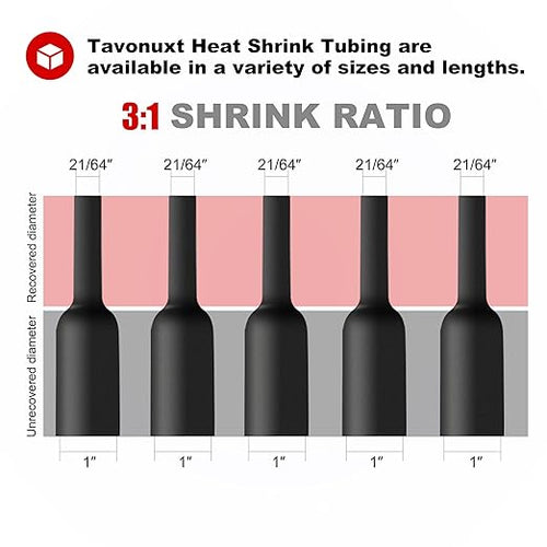 1" 100ft 3:1 Heat Shrink Tubing with Adhesive Lining - Marine Grade, Ideal for Home, Automotive, and Industrial Use - Black