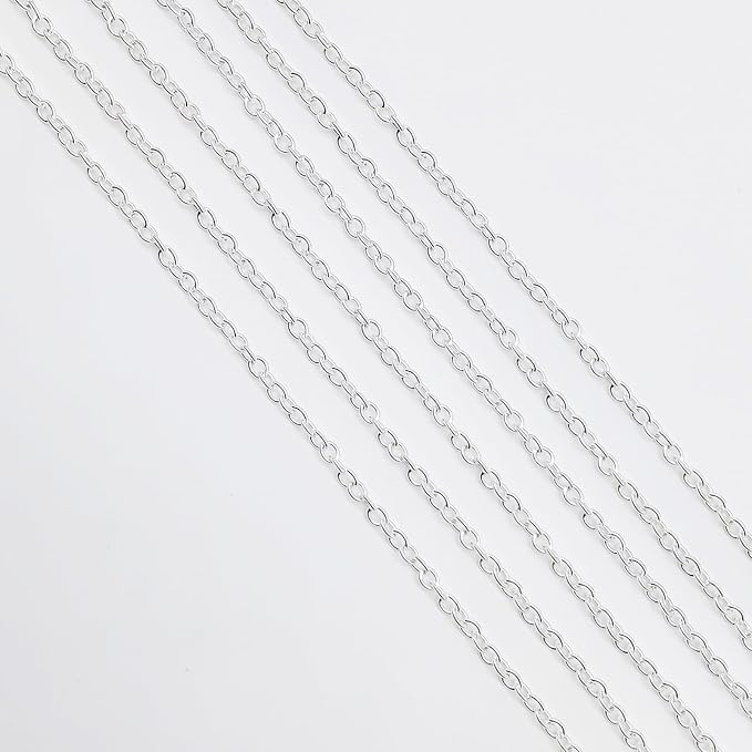 60 Feet Metal Iron Necklace Chains 3mm Bulk Curb Link Chain - Image 3