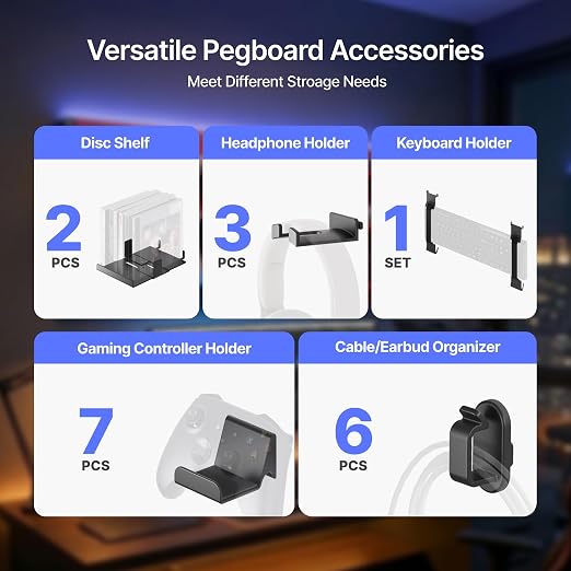 PEGZONE Controller and Headphone Holder Wall Mount, Controller Stand, Disc - Image 4