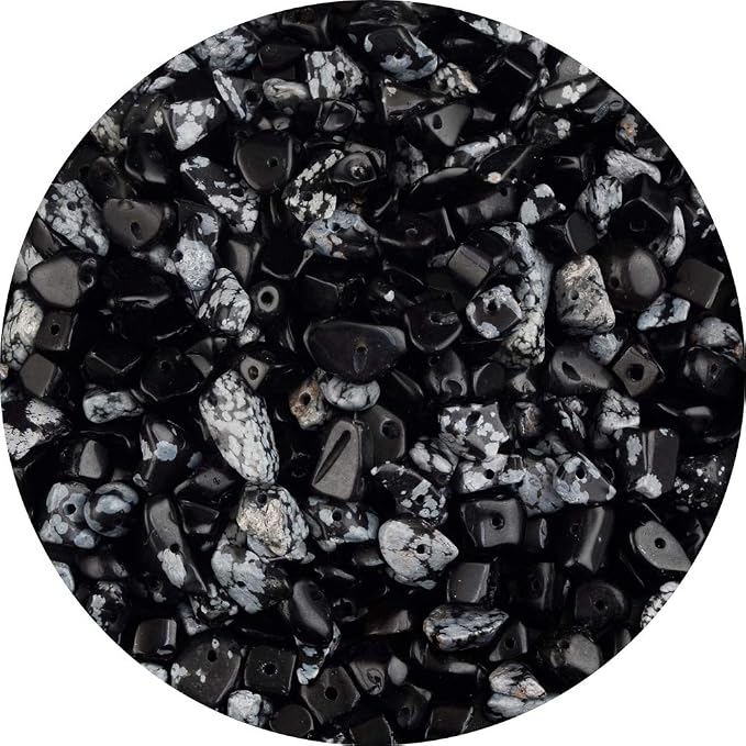 Natural Chip Stone Beads Black Rutilated Quartz 5-8mm About 400 Pieces by Cmidy