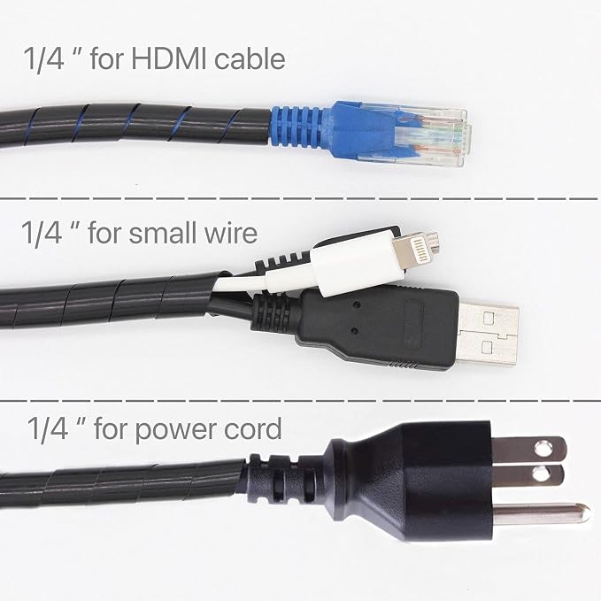 CSZD Spiral Cable Wrap, 10ft – 1/4 inch Spiral Wire Wrap Cord Covers Bundle - Image 5