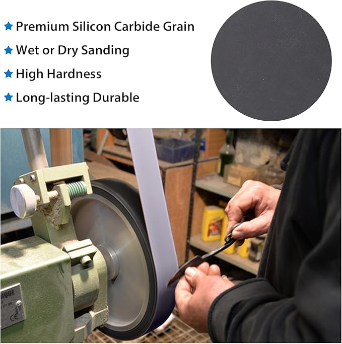 Taokyid 12 Pack 2 x 48 Inch Silicon Carbide Sanding Belts, 2 Each of 120 240 400 600 800 1000 Grits 2x48 Inch Belt Sandpaper For Knife Sharpening and Metalworking, 2x48 Sander Belt