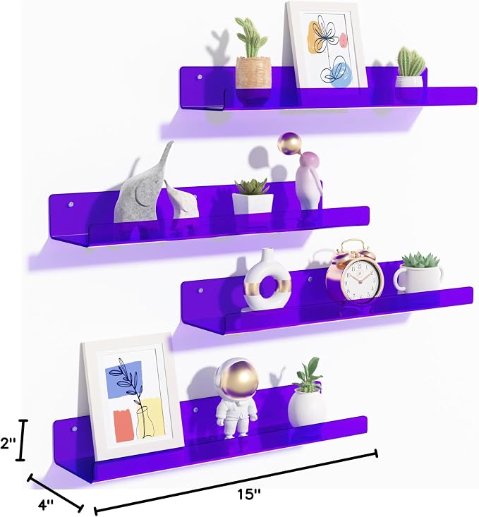 upsimples 4 Pcs 15" Acrylic Shelves - Image 3