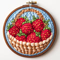 Punch Needle Kits for Beginners Red Strawberries in Basket 20x20cm-4 | Easy for by Unknown