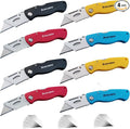 4-Pack Folding Utility Knife Box Cutter with Extra 20 Razor Blades, Elegant Razor Blade Knife Utility Knives Without Clip for Home Office, Box Opener for Cartons Boxes Cardboard Plastic
