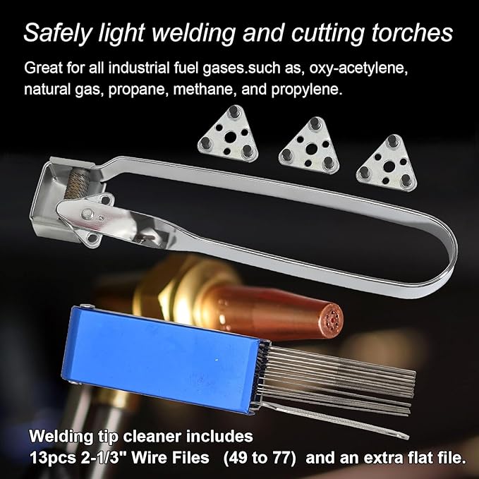 Welding Accessories,23pc,Chipping Hammer,Leather Welding Gloves 13.5",Soapstone Holder,16'x 1"Tape measures,50LB Welding Magnet,Triple Flint Torch Striker,Torch Cleaner,Wire Brush