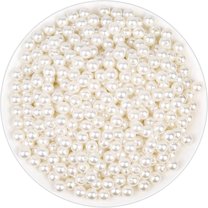Anezus Ivory Faux Fake Pearls, 8 MM Sew on Pearl Beads by anezus
