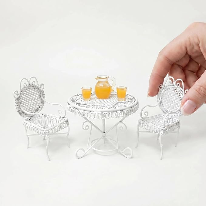 6 PCS Miniature Vintage Bistro Table & Chairs by Makeeverychoiceabeautiful