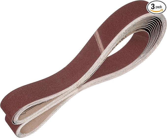 HARFINGTON 2 x 72 Inch Sanding Belts, 3 Pcs 120 Grits Aluminum Oxide Abrasive Belt Sander File Belt for Woodworking, Metal Polishing, Knife Sharpener