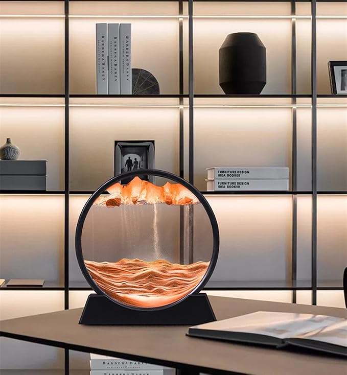 Arthink Moving Sand Art Picture in Motion Round Glass 3D Deep Sea Landscape - Image 2