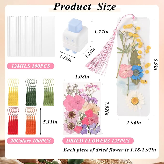 326Pcs Pressed Flower Bookmark Making Kit, DIY Bookmark Kit - Image 2