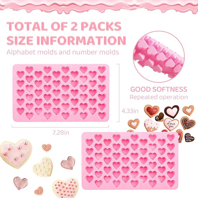 2PCS Silicone Molds for Chocolate, Heart Molds, Reusable Candy Molds - Image 7