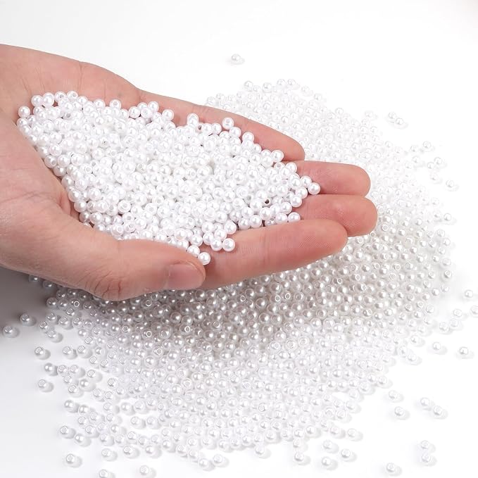 2500pcs White 4mm Pearl Beads by chuyau