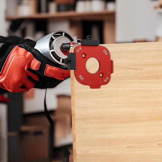 2Pcs Router Corner Radius Template Router Radius Jig 8 in 1 Aluminum Alloy Router Templates for Woodworking Router Corner Jigs and Templates R10/R15/R20/R25/ R30/R35/R40/R50 Use with Router Table