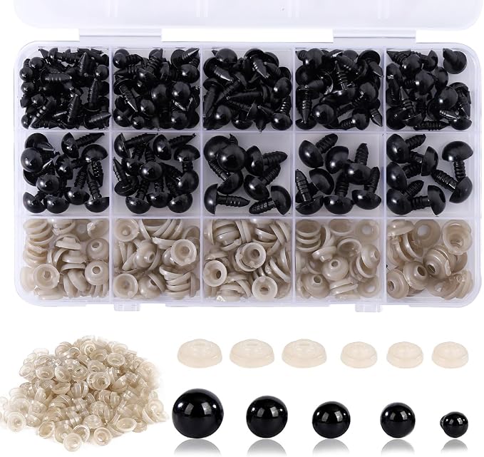 Vanblue Safety Eyes 150Pcs 6-12 mm Plastic Safety Eyes by Vanblue