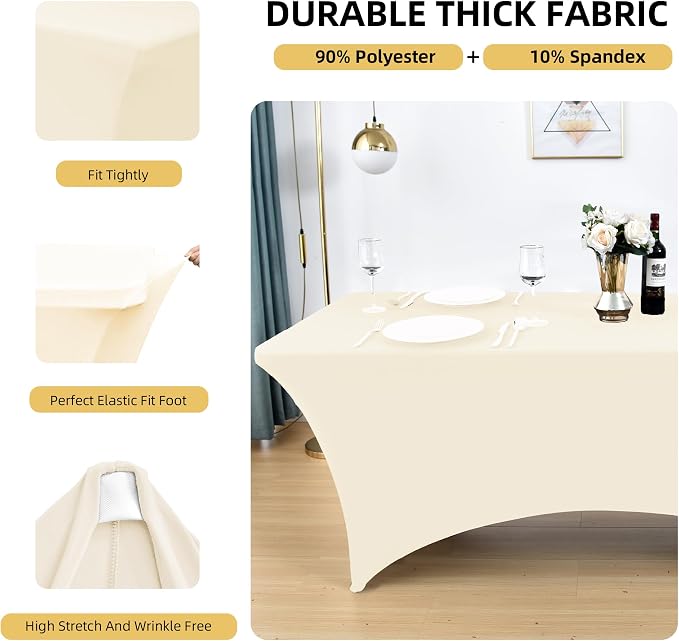 2-Pack 4ft Spandex Table Covers - Image 2