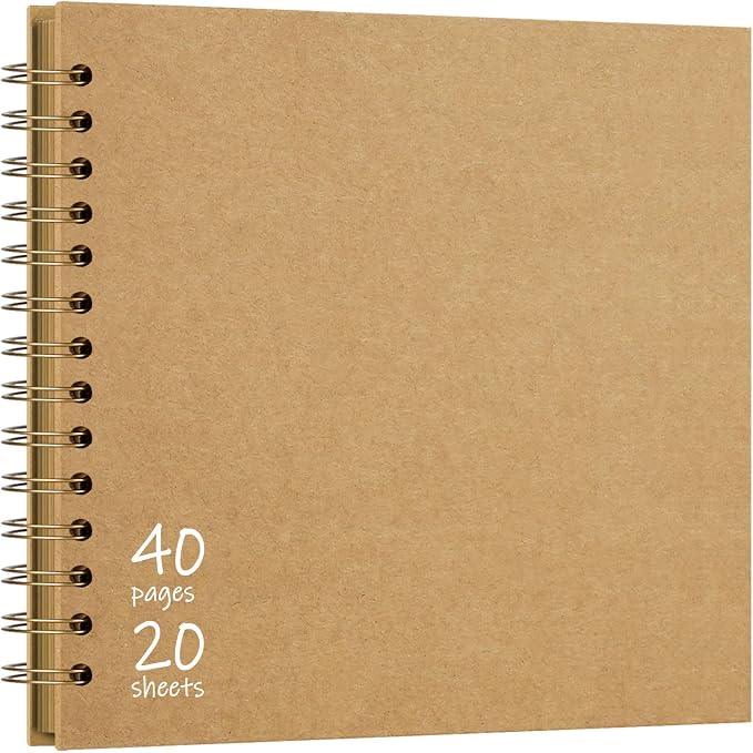 Vienrose DIY Scrapbook Album 8x8 Inch Hardcover Kraft Paper Scrap Book Photo by Vienrose