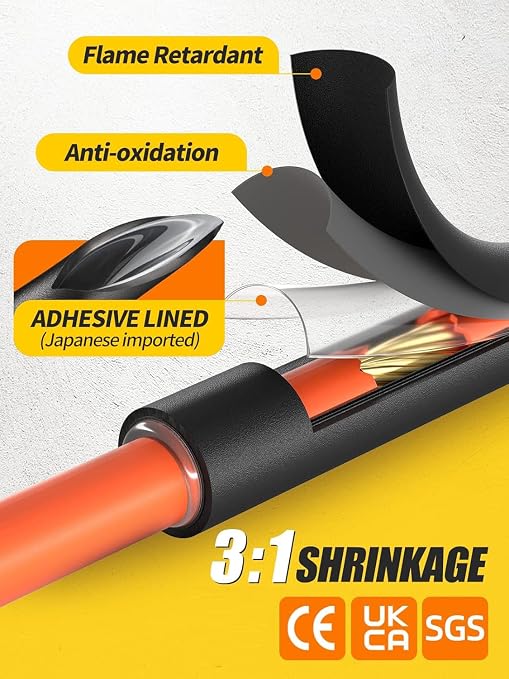 Eventronic Heat Shrink Tubing Kit 200 PCS, 3.54" Extra-Length, 3:1 Ratio Dual - Image 5