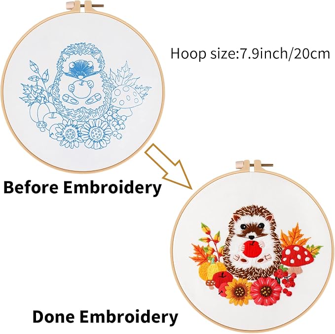Louise Maelys Cute Hedgehog Embroidery Kit - Image 4
