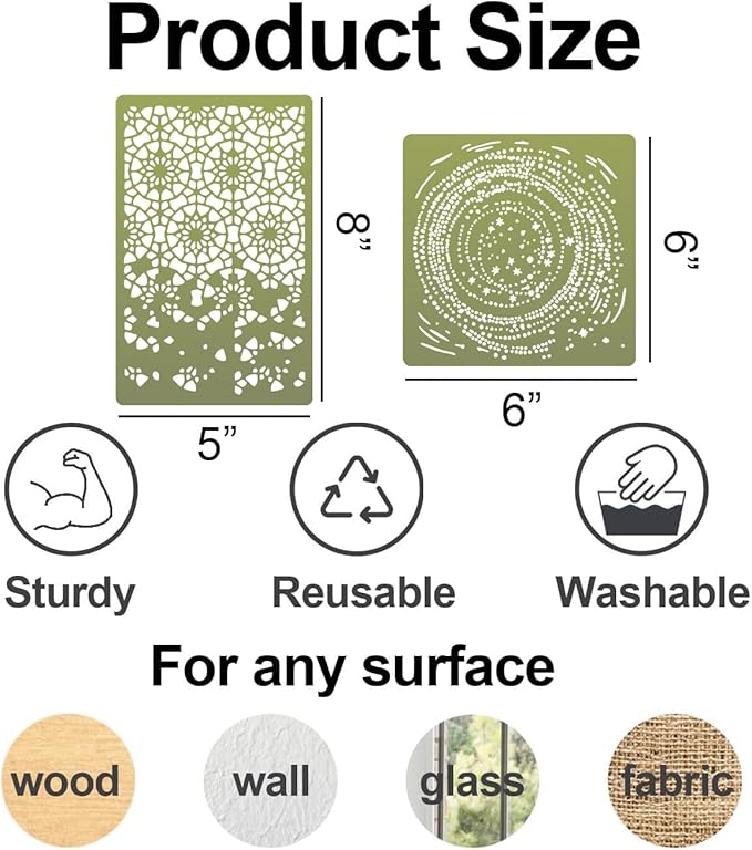Cubist Stencils for Crafts Reusable Texture Stencils Mixed Media Layering - Image 2