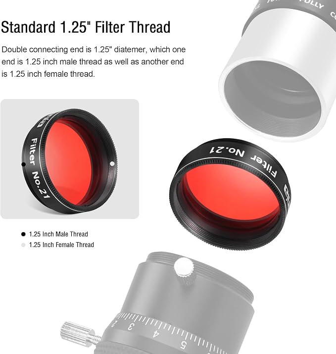 Astromania Telescope Planetary Color Filter 1.25 Inch #21 Orange | Compatible - Image 5