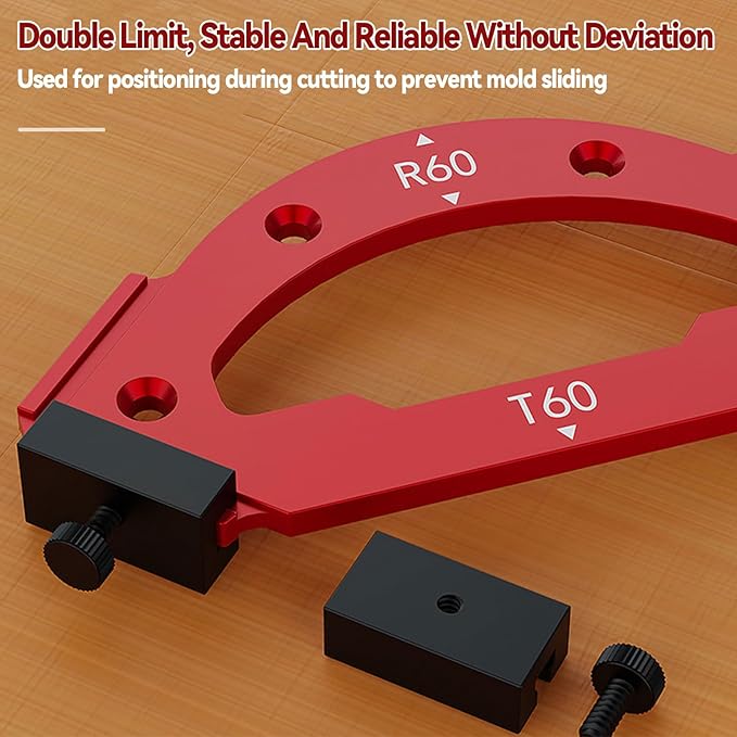 7pcs Radius Jig Router Template, 3 in 1 Corner Radius Routing Template Quick Jig Router Bit Templates Arc Cutting Auxiliary Tool R10 T10 R15 R20 T20 R25 R30 T30 R35 T35 R40 T40 R50 T50 R60 T60