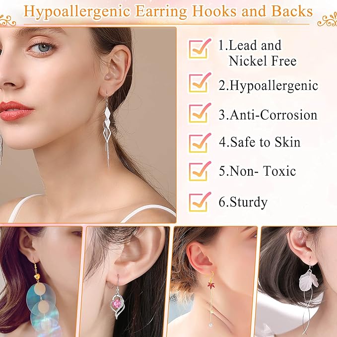 Hypoallergenic Earring Making Kit, modacraft 2000Pcs Earring Making Supplies Kit - Image 6