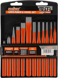 HORUSDY 12-Piece Punch and Chisel Set, Including Cold Chisels, Pin Punch, Center Punch
