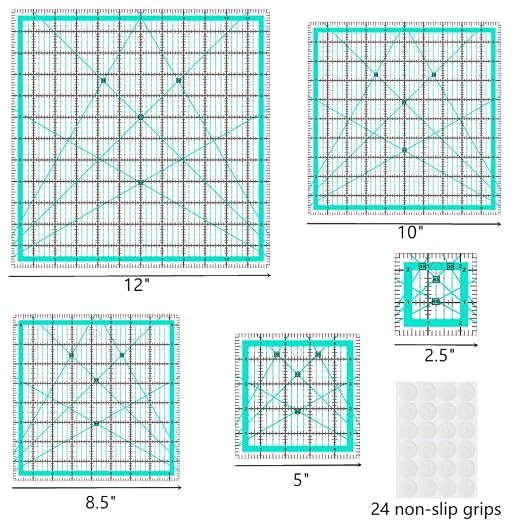 5 Quilting Rulers, Square Ruler Quilting Templates - Image 6