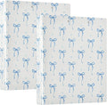 Blue Bow Round Ring Binders 1.5 Inch Ribbon Bow Knot 3 Ring Clipboard Binder by Wamika