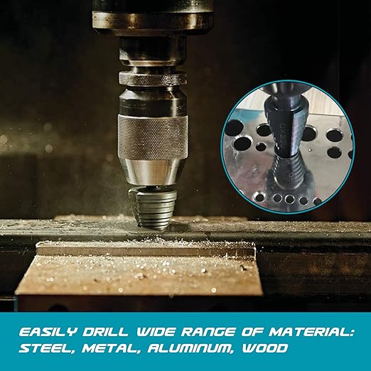Step Drill Bits for Metal, 3/16 to 7/8, Cobalt Bit, Heavy Duty for Stainless Steel,Metal, Aluminum, Copper, 12-Steps. 201
