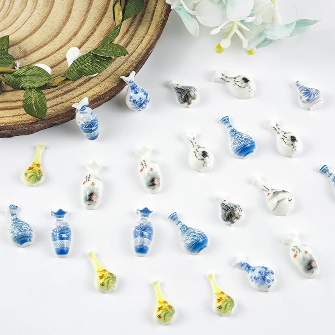 100 Pieces Tiny Vase for Dollhouse Miniatures Resin Things for Crafts Mini Vase - Image 4