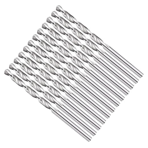 Drill Bit, 9/64" Cutting Diameter, 4241 HSS 118° Cutting Angle Uncoated Bright Versatile Jobber Bits - (Applications: for Drilling Plastic Wood Soft Metal), 12-Pieces